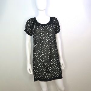 Sheer Black Mini Dress with Star Print